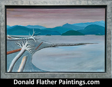 Original seascape oil painting on panel from the 1940's or 1950's by renown Canadian Artist, Donald Flather